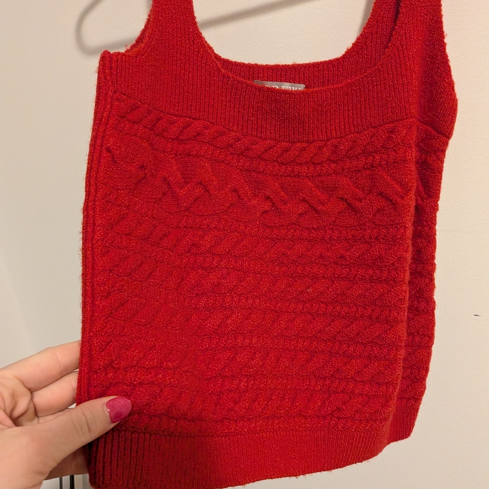 J. Crew Red Cable-Knit Tank